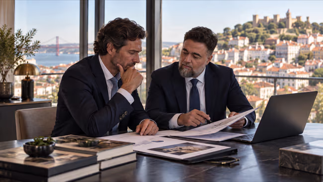 Marcelo Sicsu Consultor imobiliário no Porto em reunião para venda de empreendimento